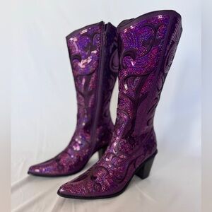 Helen’s Heart Purple Sequined Bling Boot 8